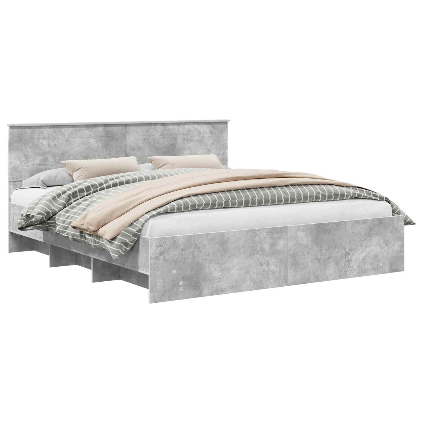 Sengestamme Betonggrå 200 x 200 cm Konstruert tre