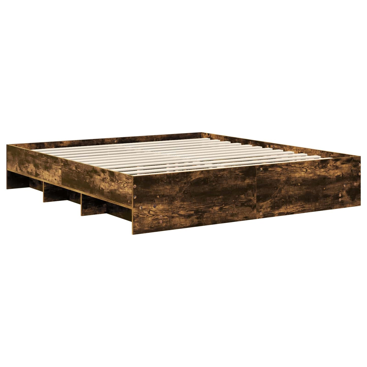 Sengestamme med hodegjerde Røkt eik 180 x 200 cm Konstruert tre
