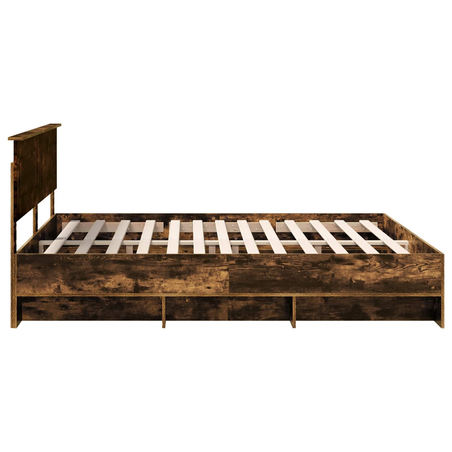 Sengestamme med hodegjerde Røkt eik 180 x 200 cm Konstruert tre