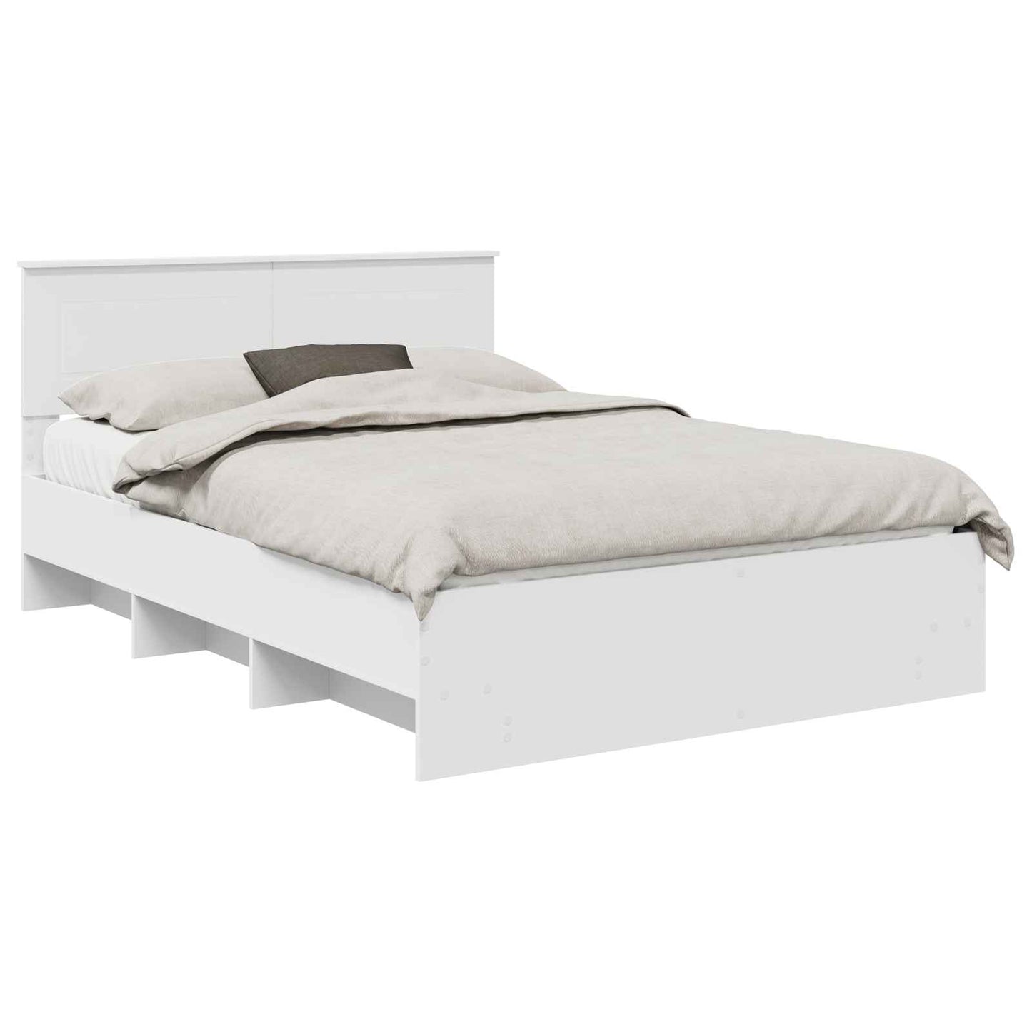 Sengestamme med hodegjerde Hvit 160 x 200 cm Konstruert tre