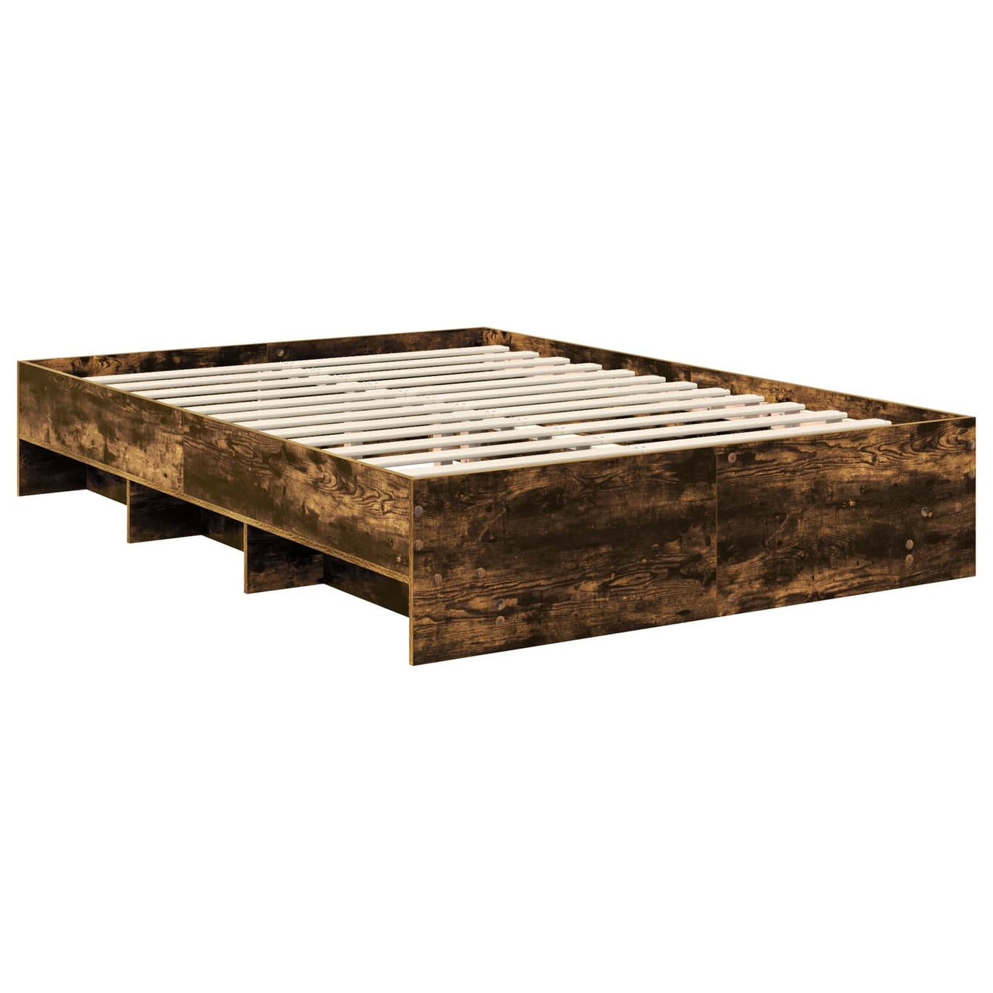 Sengestamme med hodegjerde Røkt eik 140 x 200 cm Konstruert tre