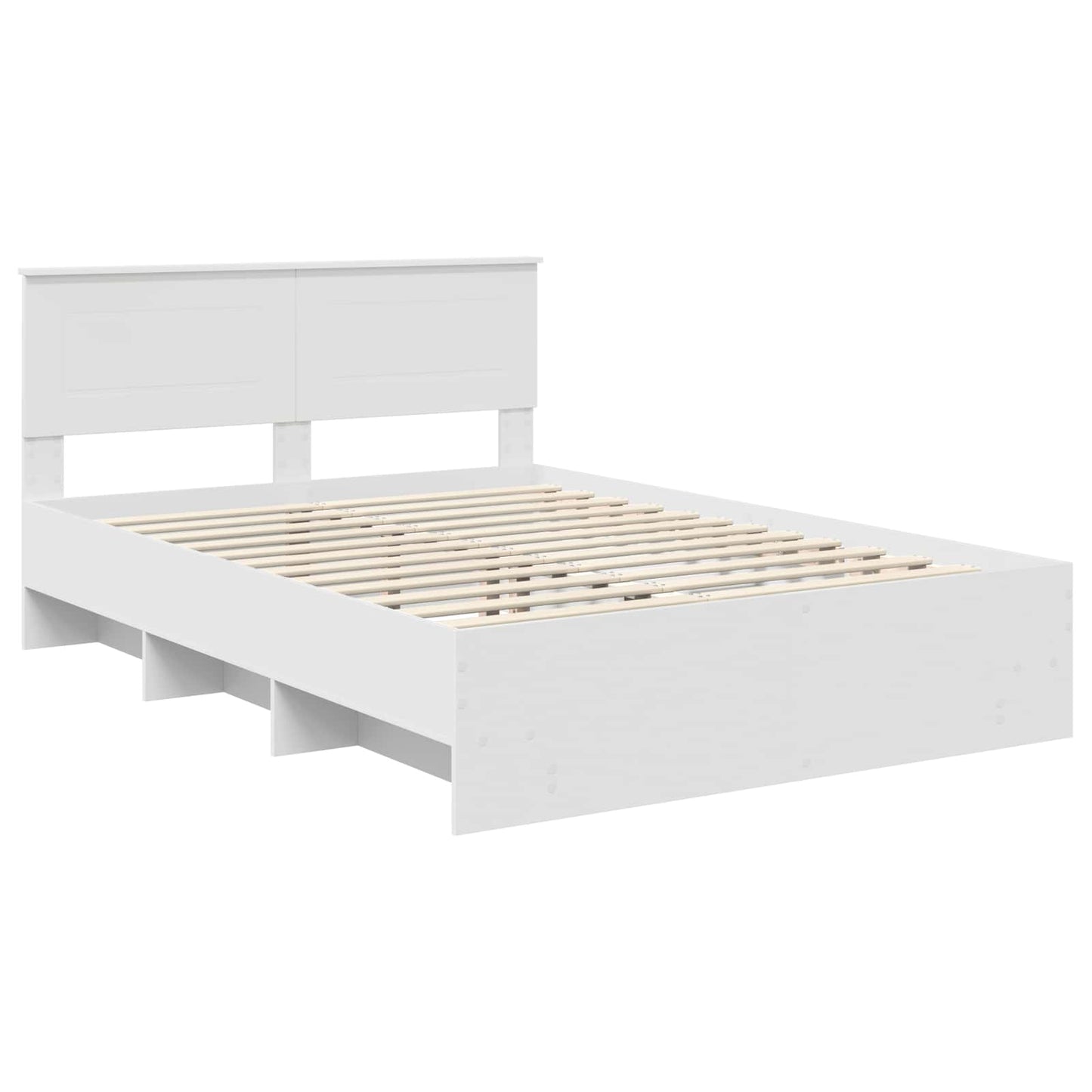Sengestamme med hodegjerde Hvit 140 x 200 cm Konstruert tre
