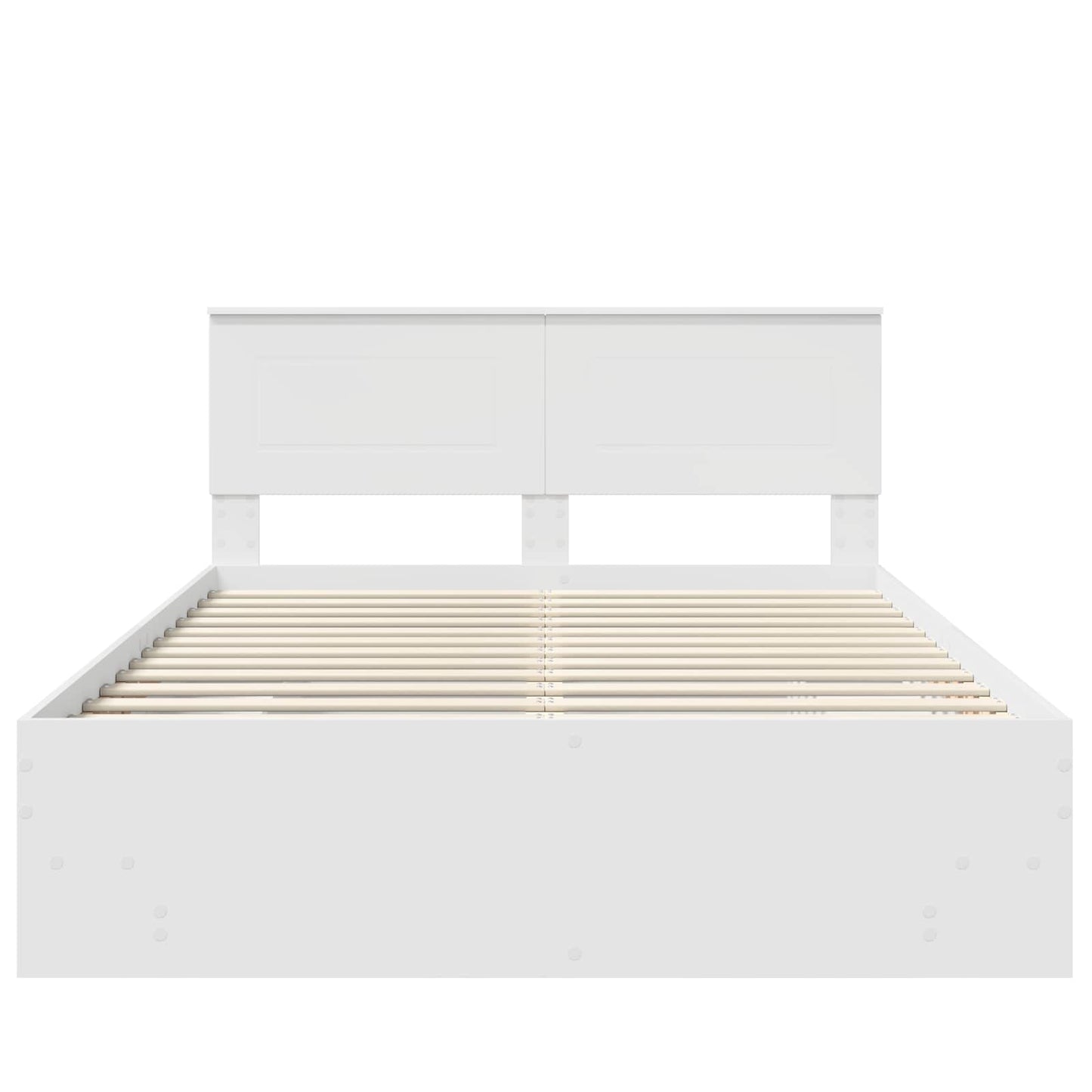 Sengestamme med hodegjerde Hvit 140 x 200 cm Konstruert tre