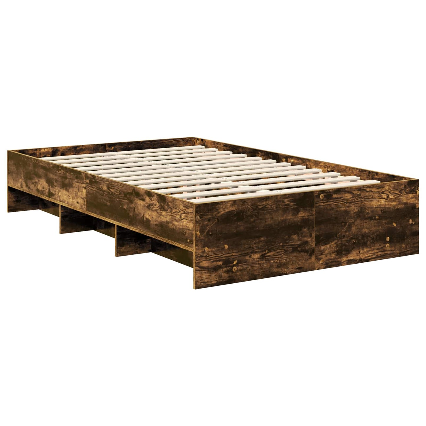 Sengestamme med hodegjerde Røkt eik 137 x 203 cm Konstruert tre