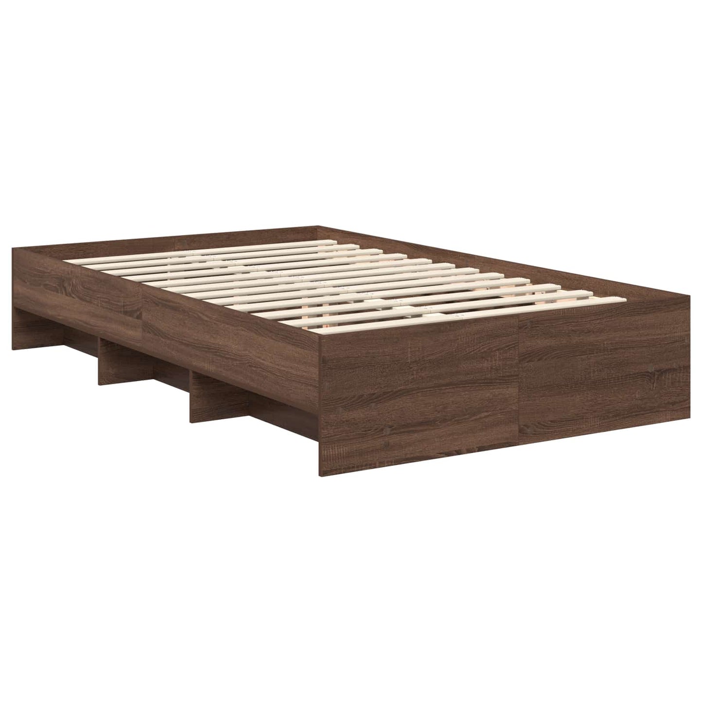 Sengestamme med hodegjerde Brun Eik 120 x 123 cm Konstruert tre