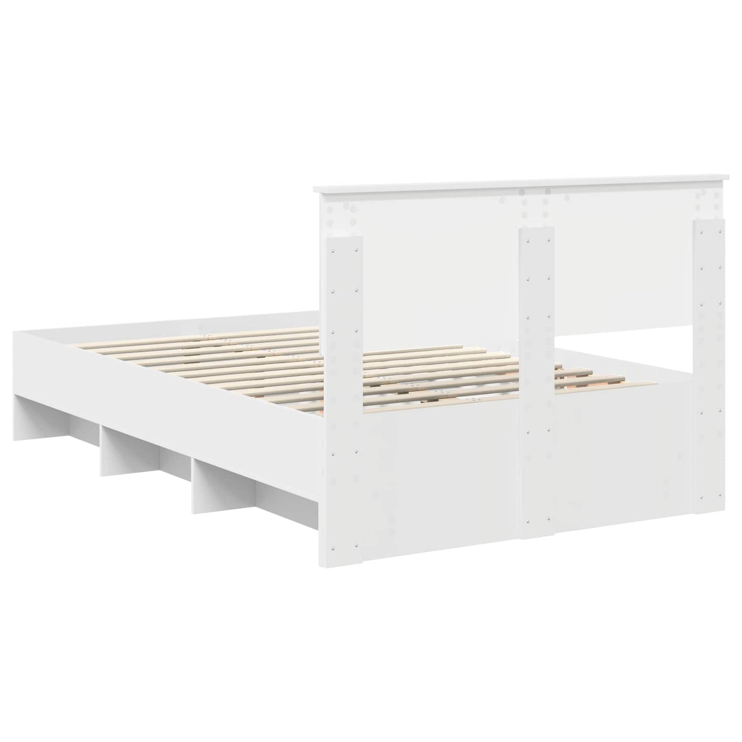 Sengestamme med hodegjerde Hvit 120 x 123 cm Konstruert tre