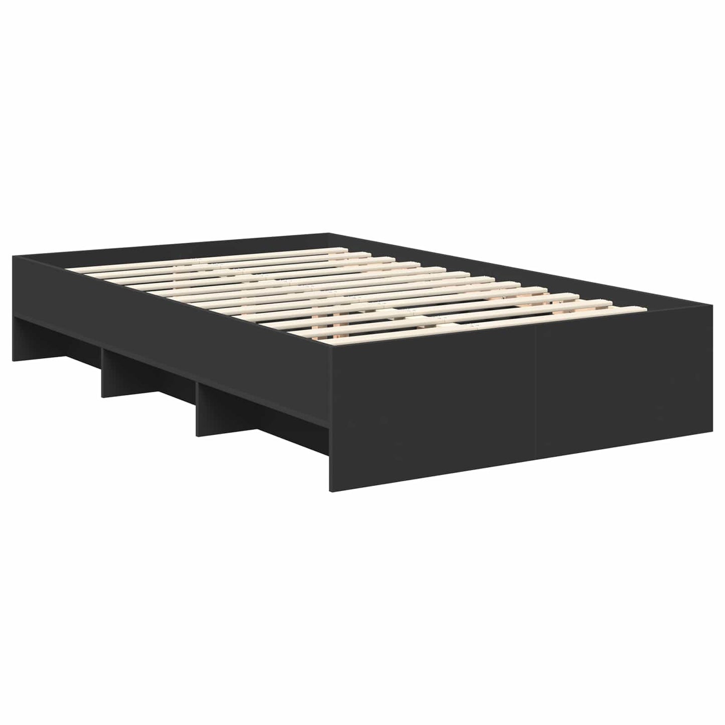 Sengestamme med hodegjerde Svart 120 x 123 cm Konstruert tre