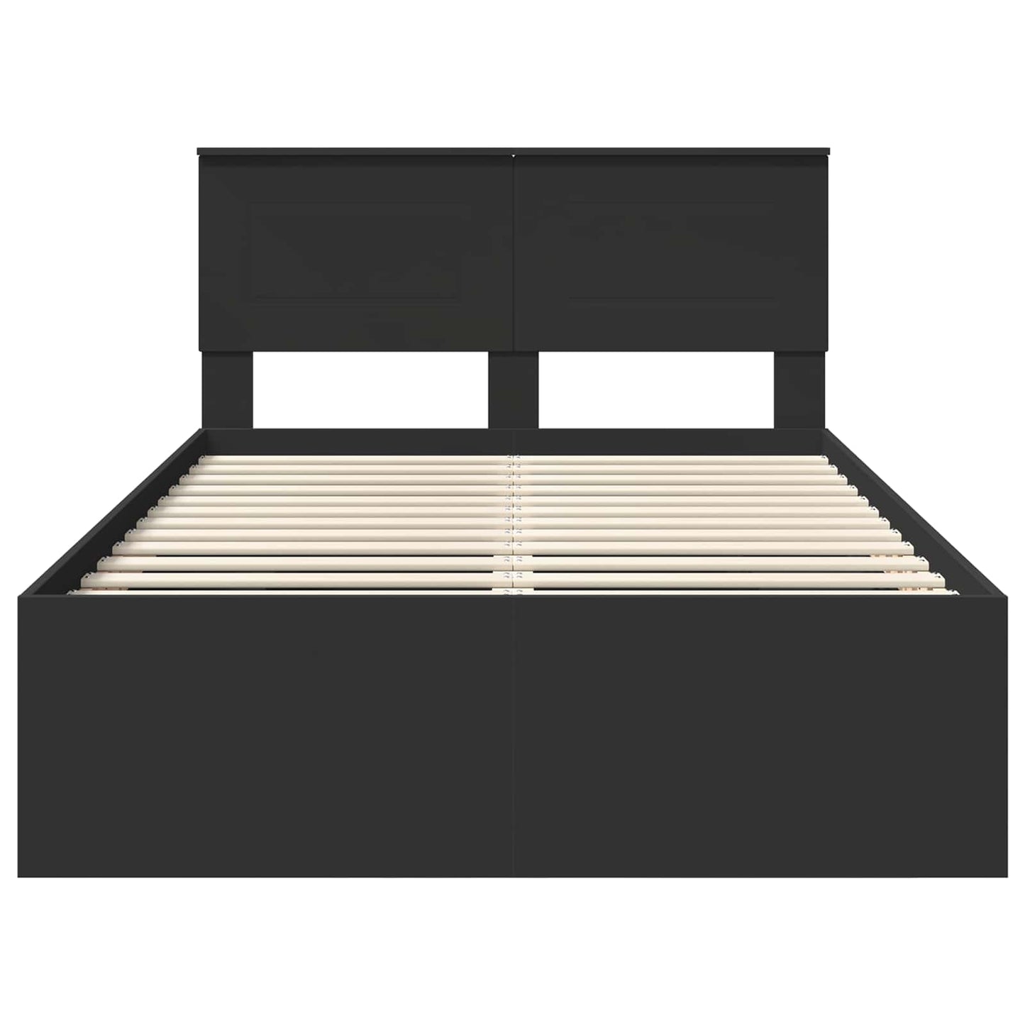 Sengestamme med hodegjerde Svart 120 x 123 cm Konstruert tre