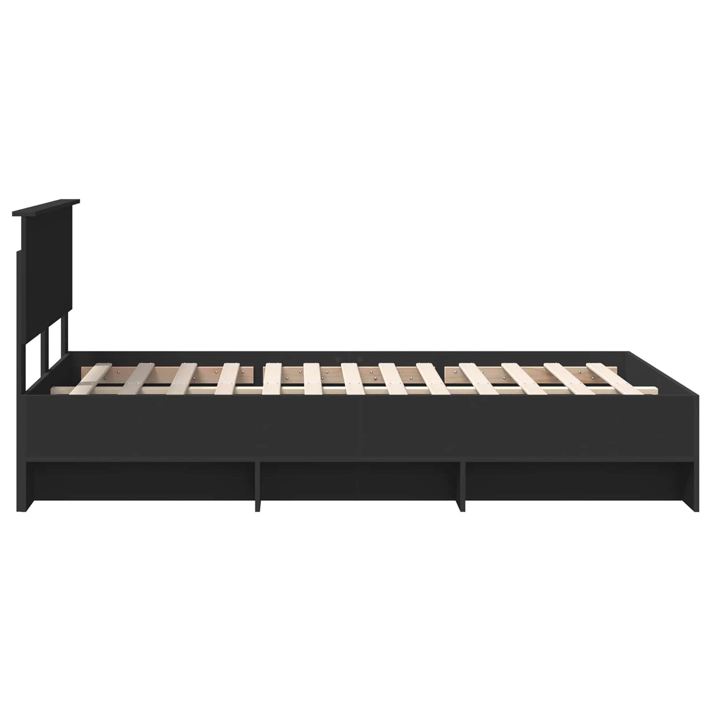 Sengestamme med hodegjerde Svart 120 x 123 cm Konstruert tre