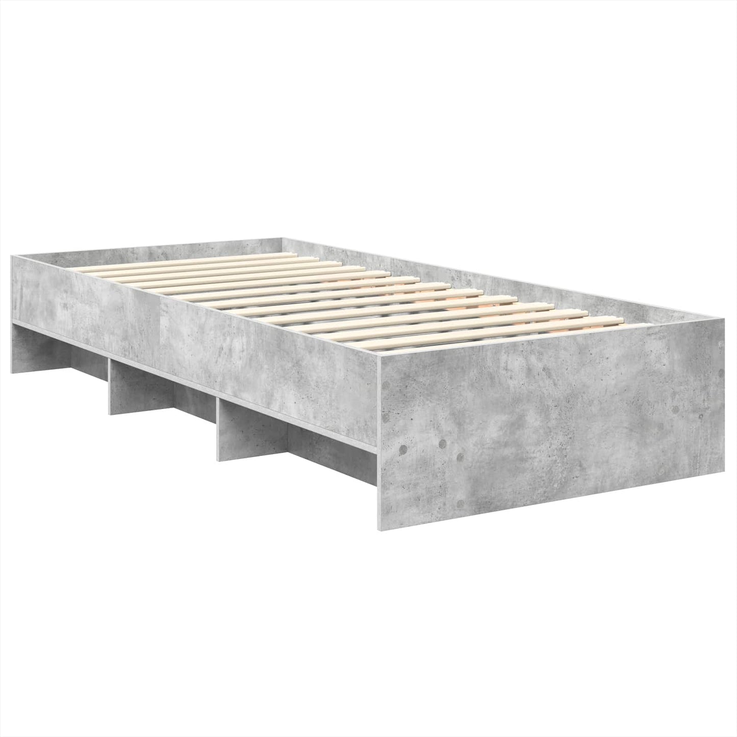 Sengestamme med hodegjerde Betonggrå 90 x 200 cm Konstruert tre