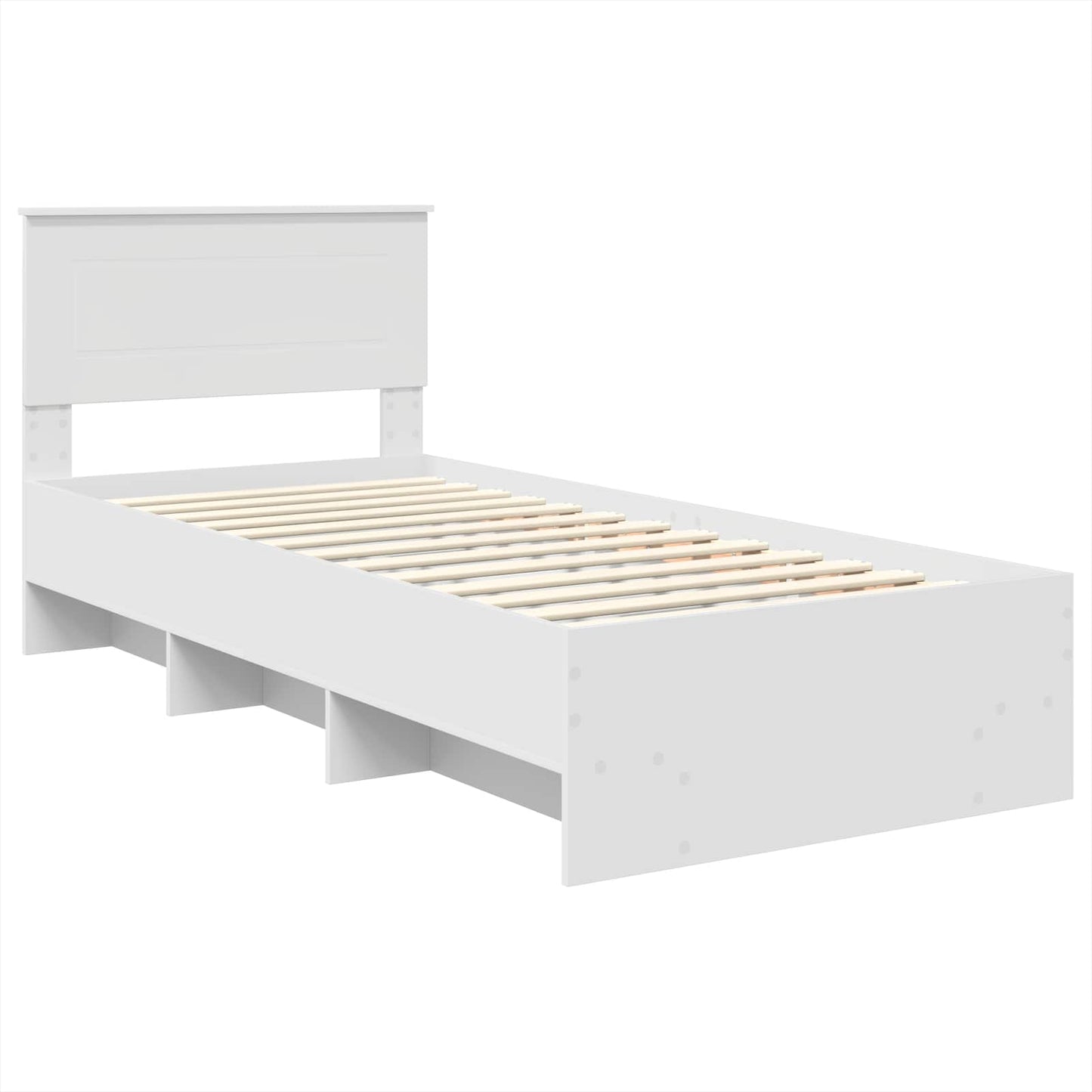 Sengestamme med hodegjerde Hvit 80 x 200 cm Konstruert tre