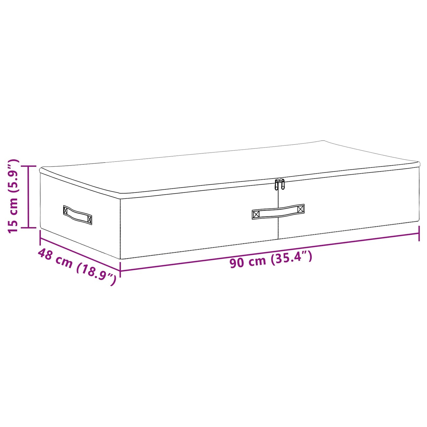 Lagringsboks Antrasitt 90 x 48 x 15 cm Ikke-vevd stoff