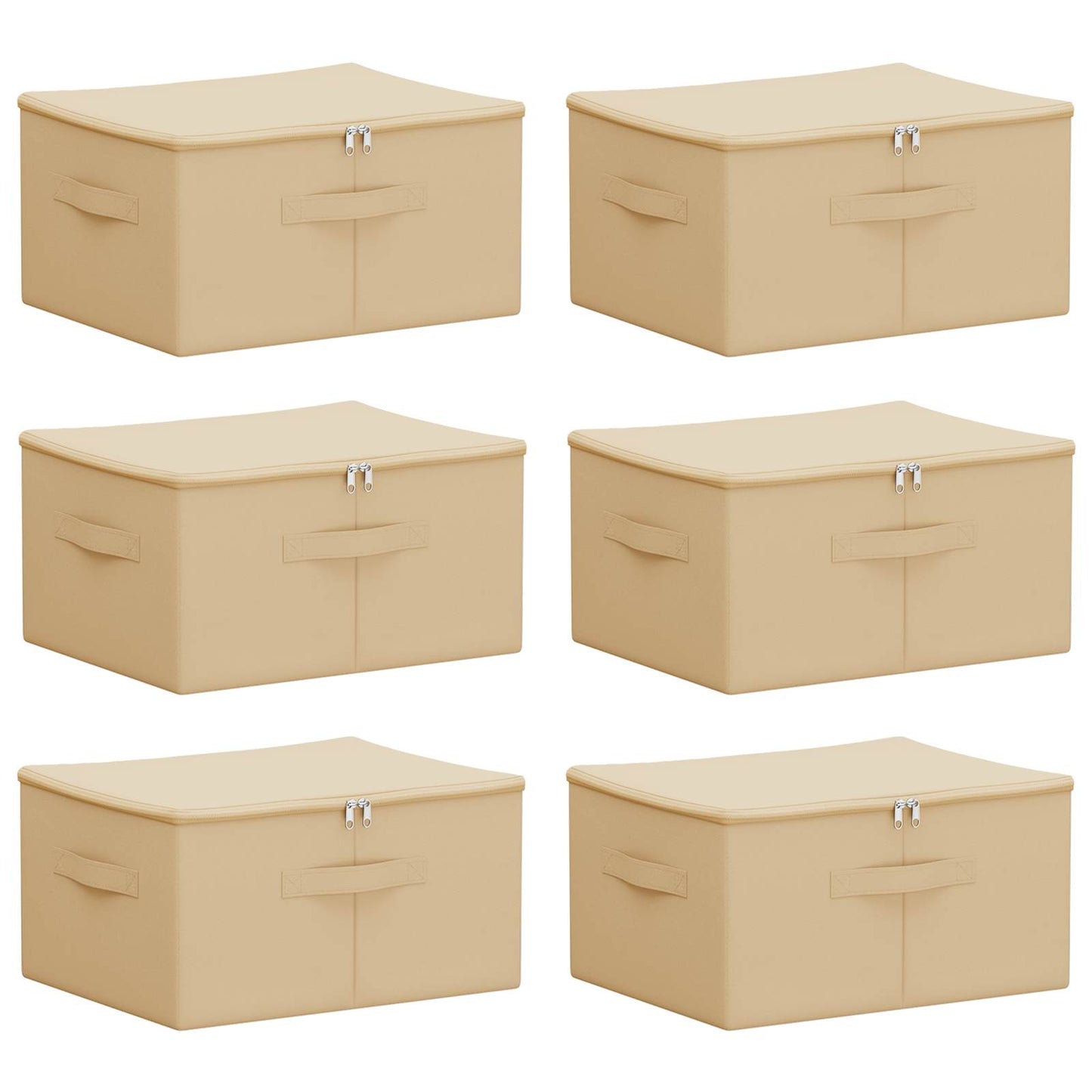 Lagringsboks 6 pcs Krem 43 x 34 x 23 cm Ikke-vevd stoff