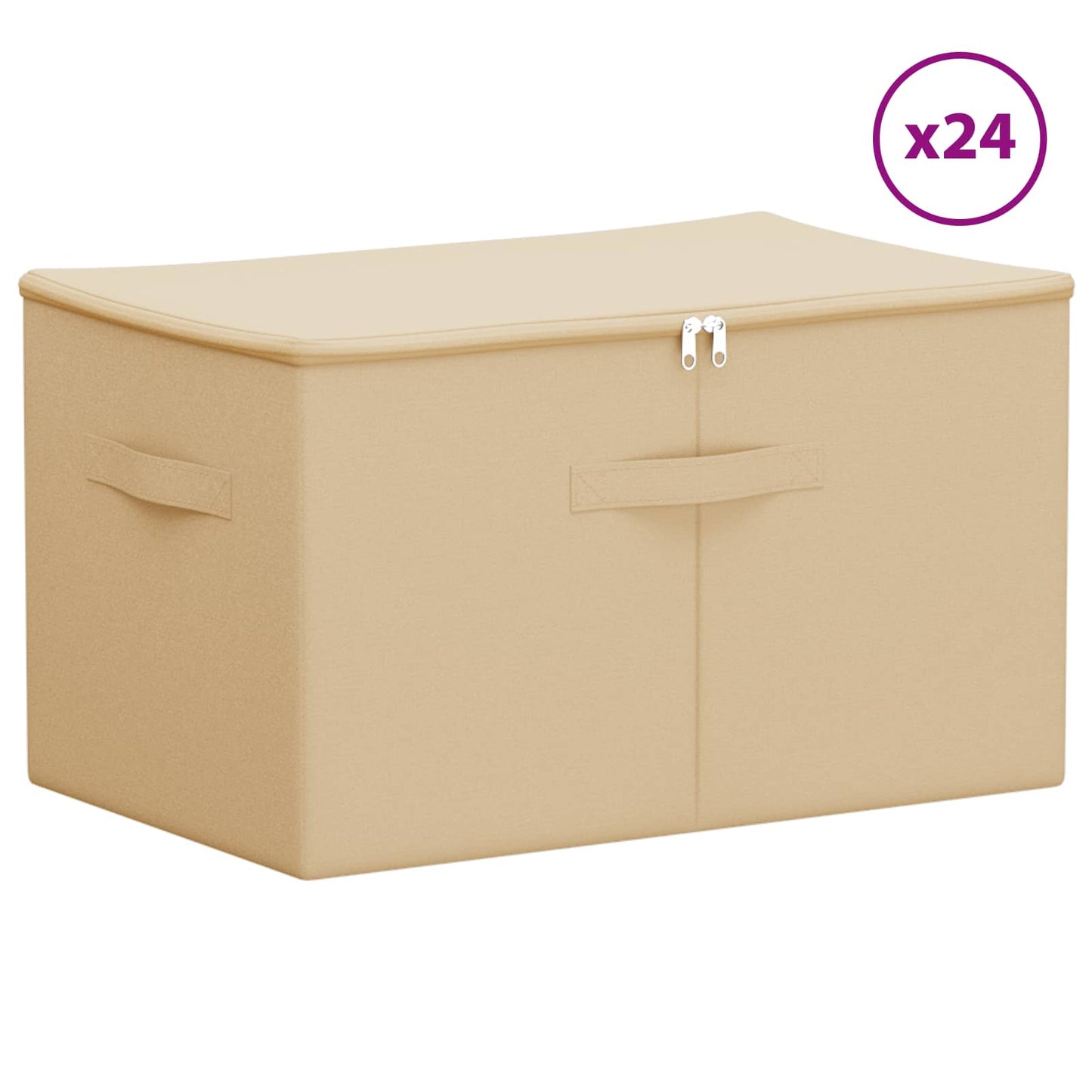 Lagringsboks 24 pcs Krem 55 x 35 x 32 cm Ikke-vevd stoff