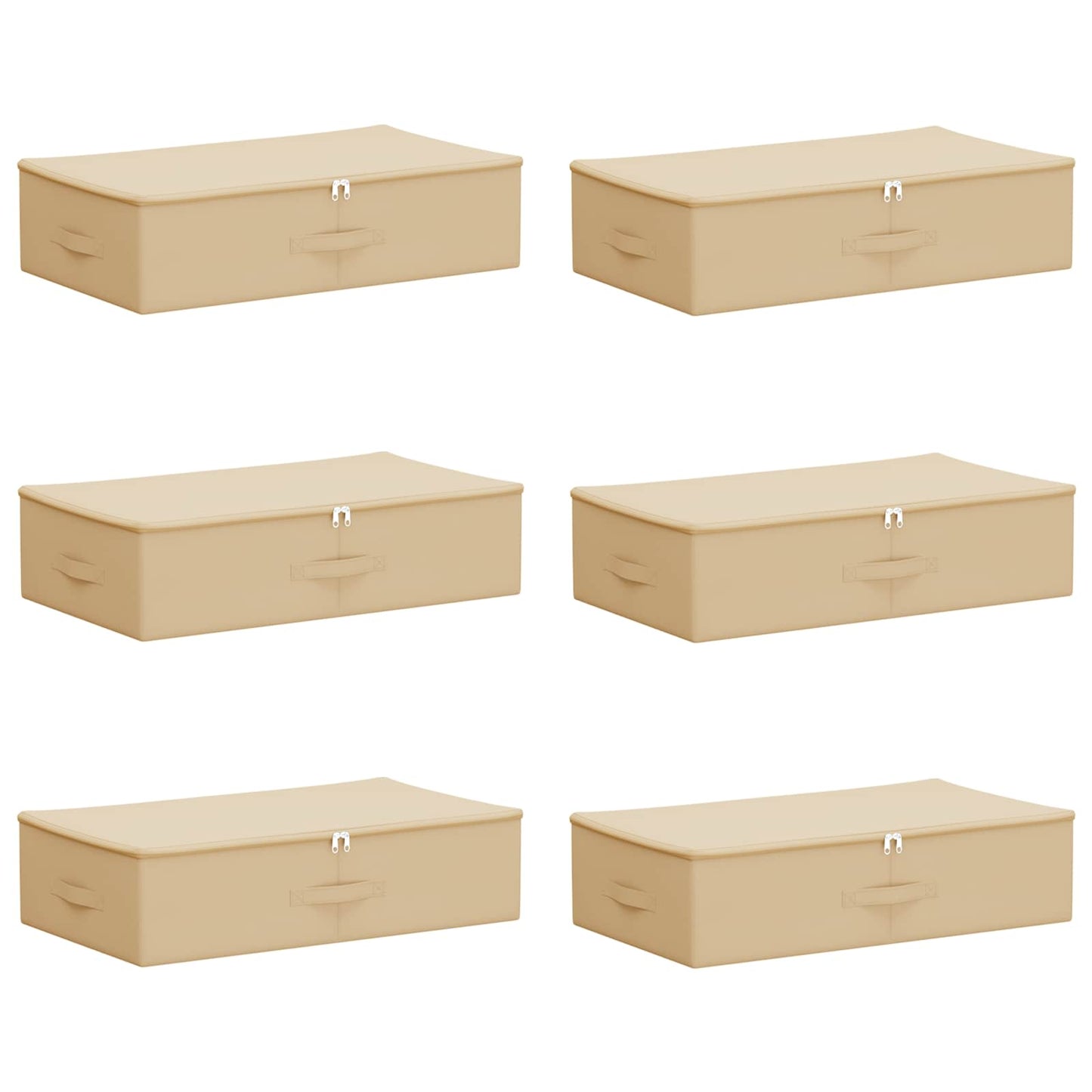 Lagringsboks 6 pcs Krem 70 x 40 x 18 cm Ikke-vevd stoff
