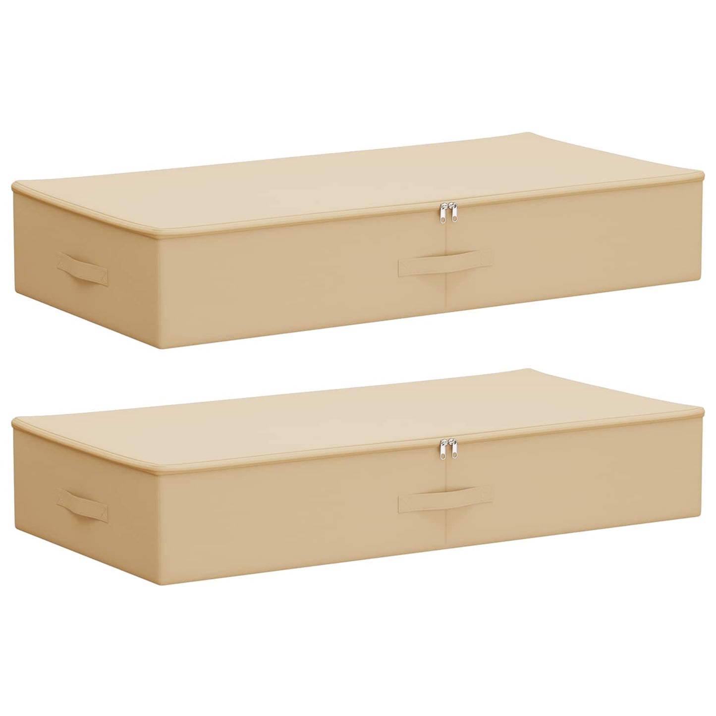 Lagringsboks 2 pcs Krem 90 x 48 x 15 cm Ikke-vevd stoff