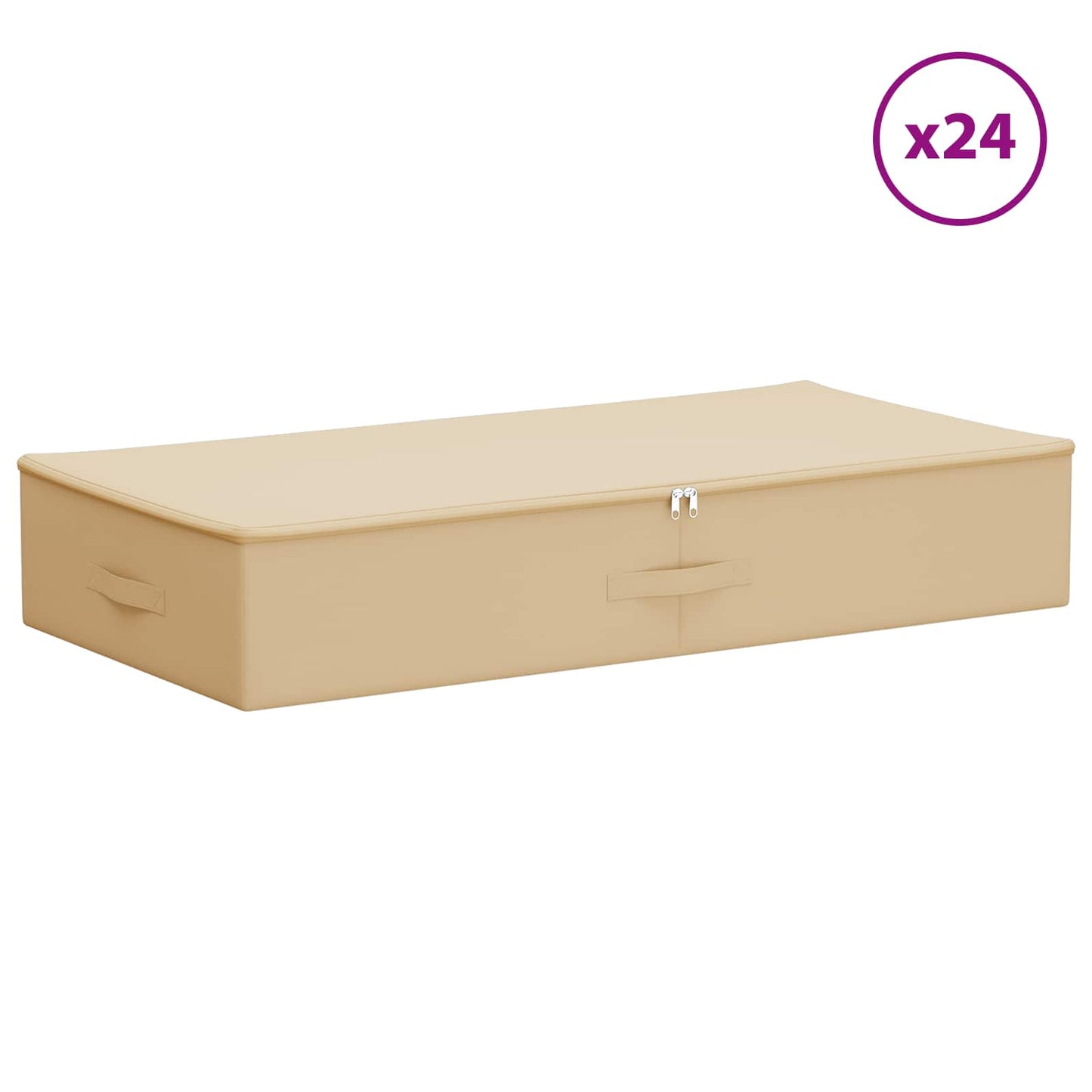 Lagringsboks 24 pcs Krem 90 x 48 x 15 cm Ikke-vevd stoff