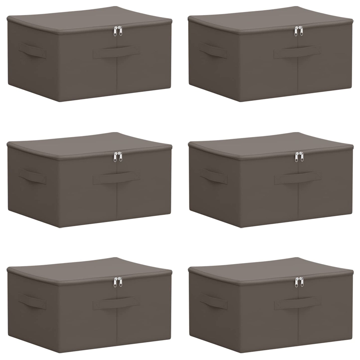 Lagringsboks 6 pcs Grå 43 x 34 x 23 cm Ikke-vevd stoff