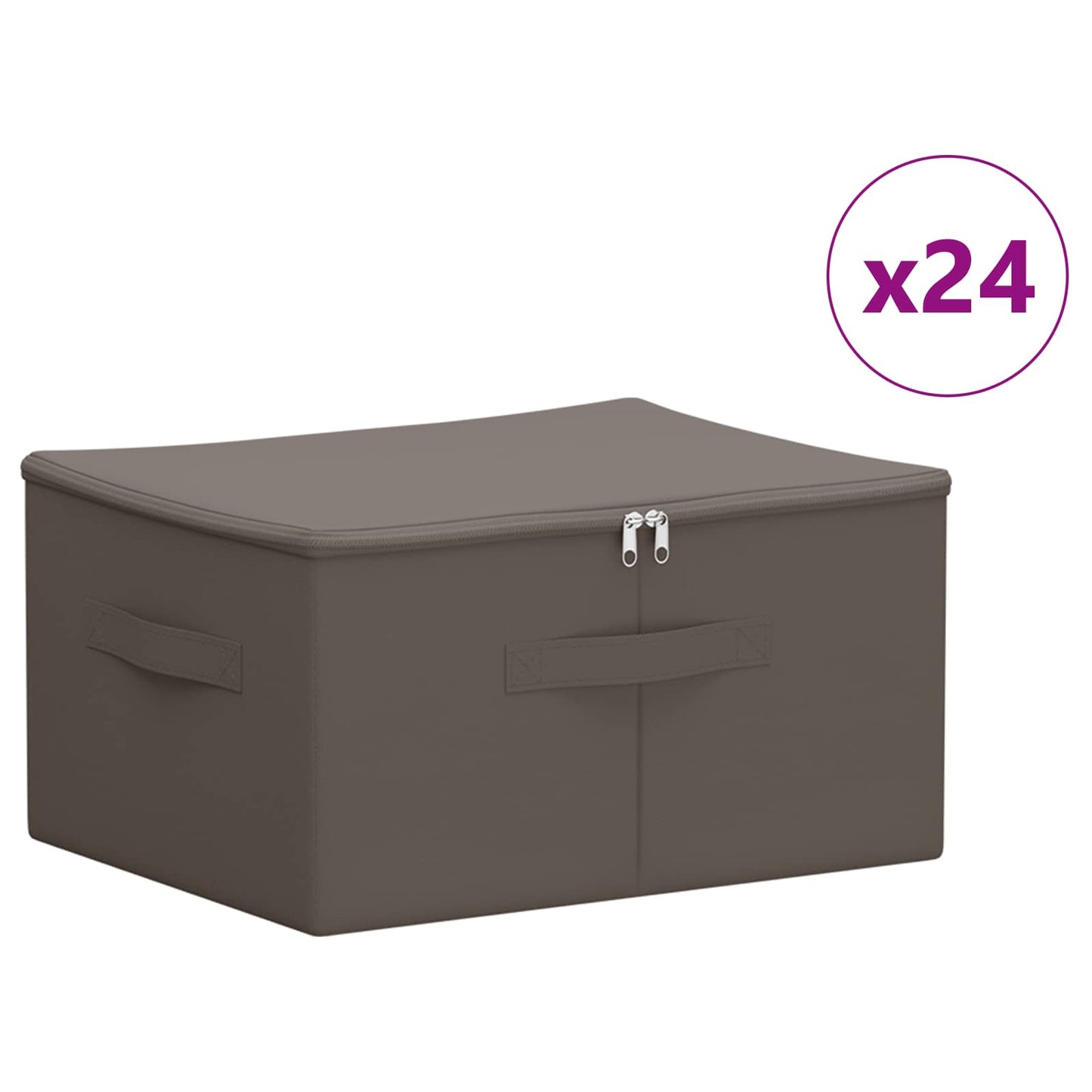 Lagringsboks 24 pcs Grå 43 x 34 x 23 cm Ikke-vevd stoff