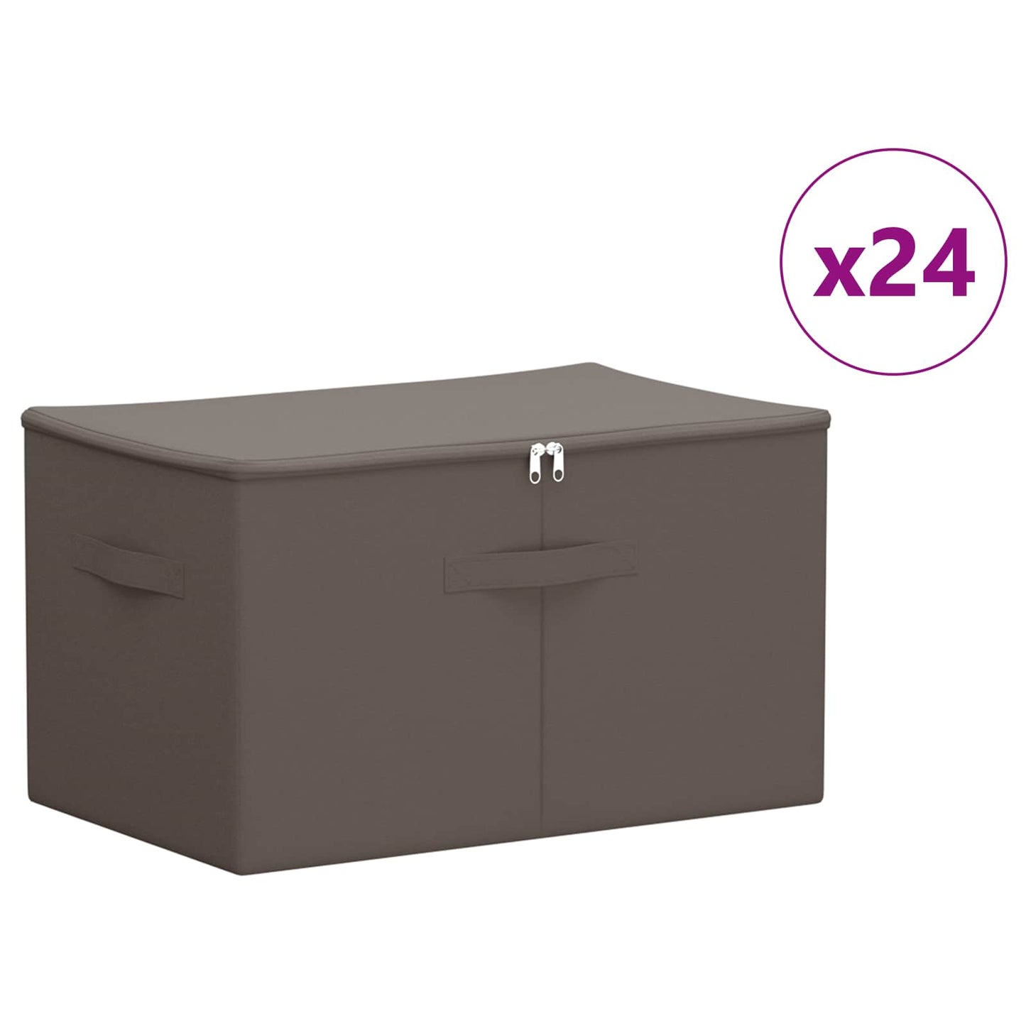 Lagringsboks 24 pcs Grå 60 x 43 x 35 cm Ikke-vevd stoff