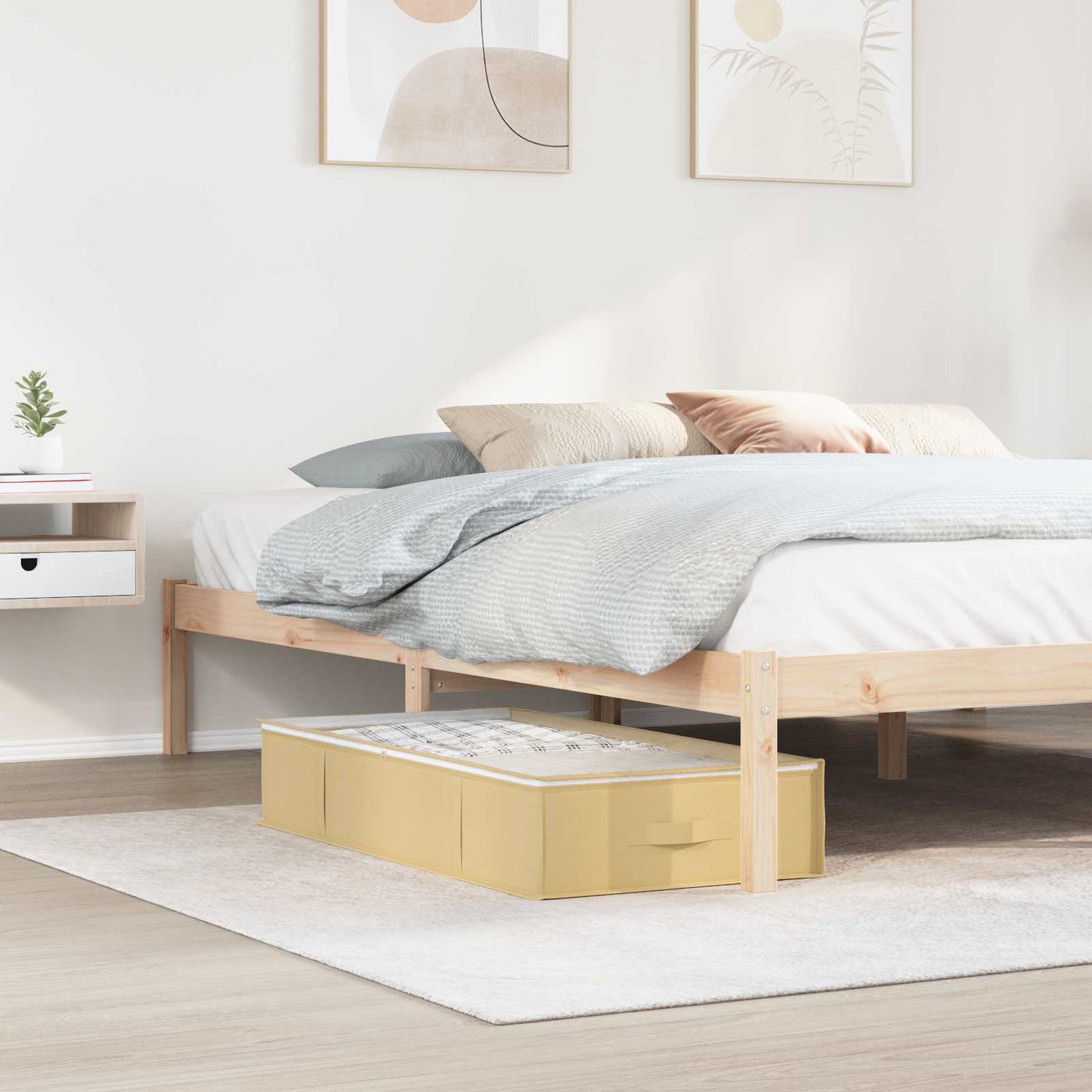 Lagerboks med gjennomsiktig toppvindu Krem 100 x 50 x 18 cm