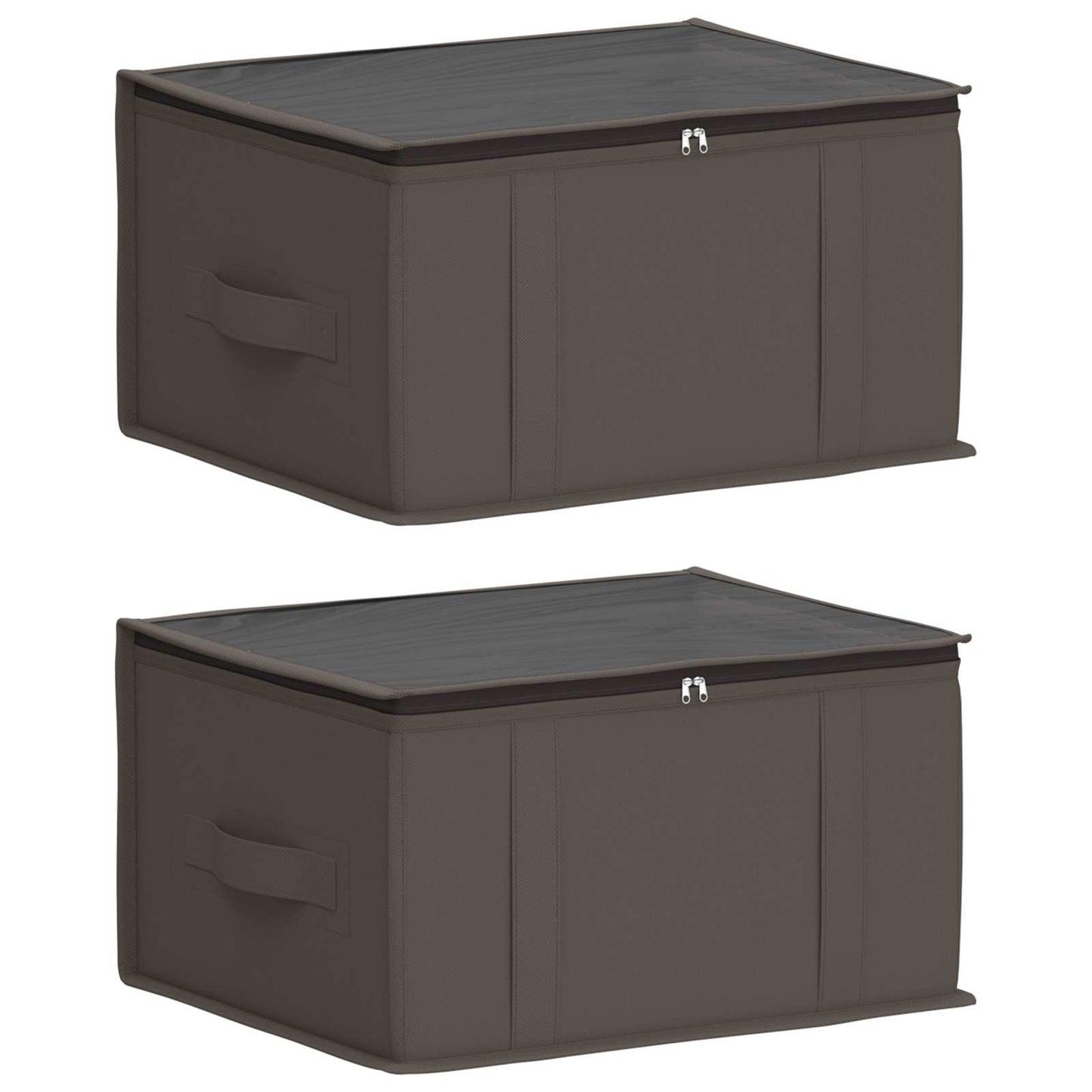 Lagerboks med gjennomsiktig toppvindu 2 pcs Grå 50 x 30 x 25 cm