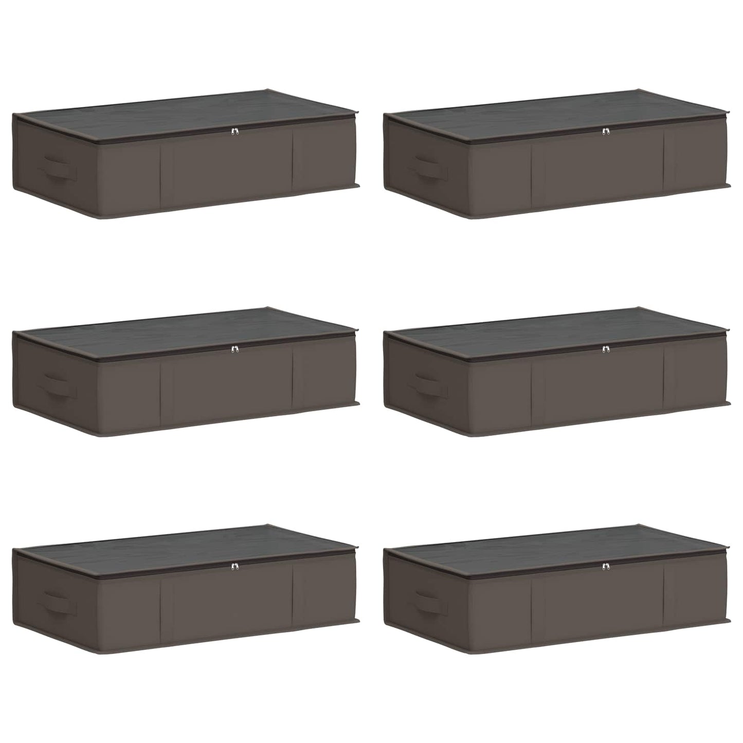 Lagerboks med gjennomsiktig toppvindu 6 pcs Grå 70 x 40 x 18 cm