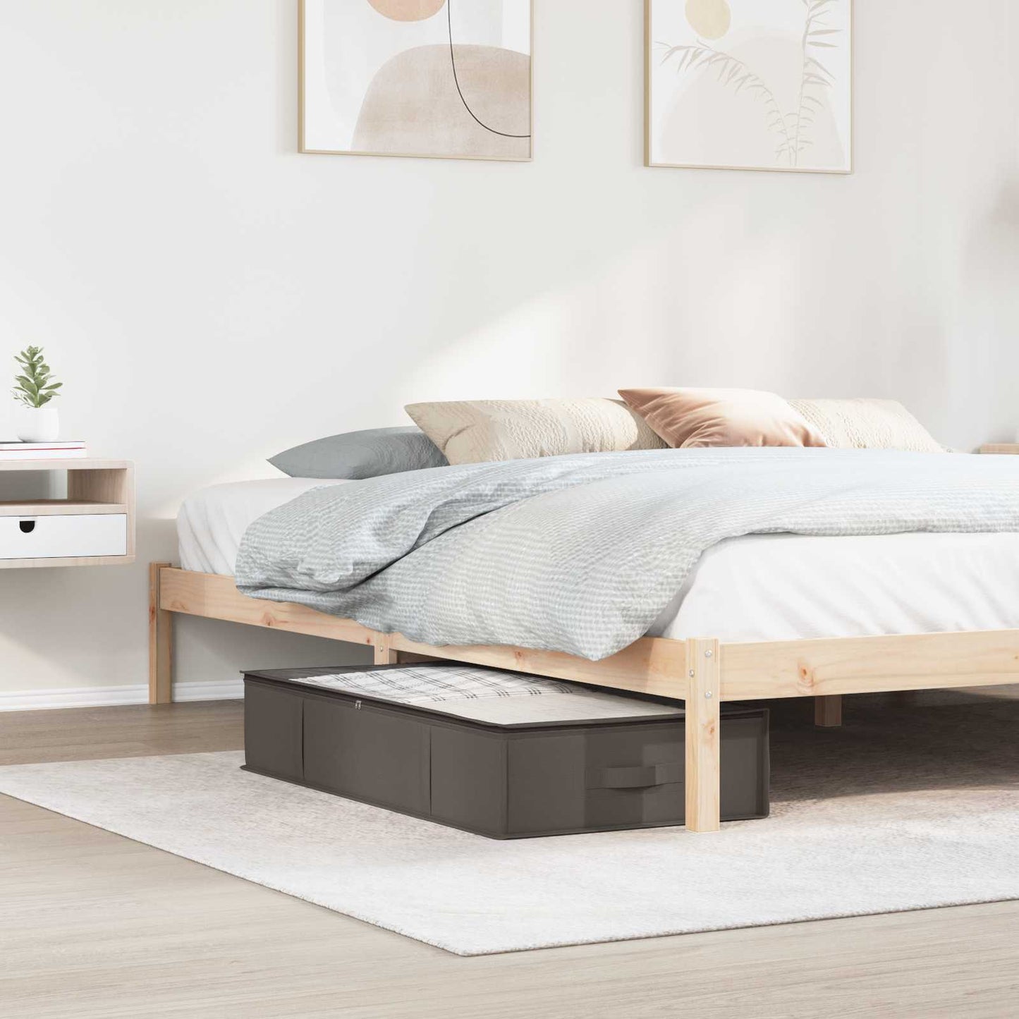 Lagerboks med gjennomsiktig toppvindu 6 pcs Grå 90 x 48 x 15 cm