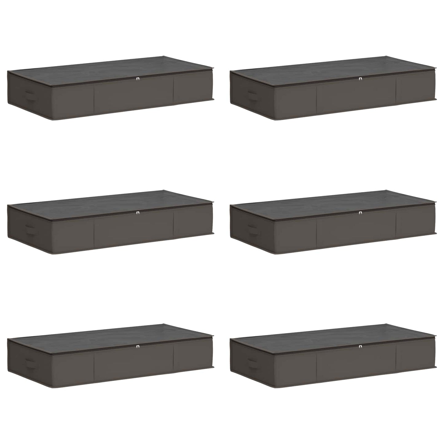 Lagerboks med gjennomsiktig toppvindu 6 pcs Grå 90 x 48 x 15 cm