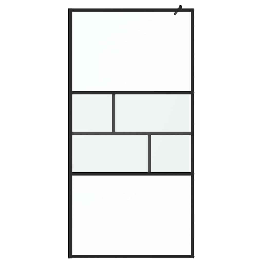 Walk-in Dusjvegg Svart 100 x 195 x 0,5 cm Glass og Aluminium