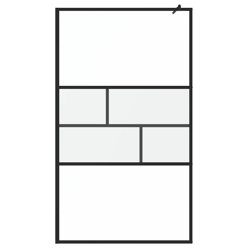 Walk-in Dusjvegg Svart 115 x 195 x 0,5 cm Glass og Aluminium