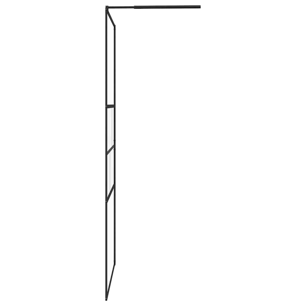 Walk-in Dusjvegg Svart 115 x 195 x 0,5 cm Glass og Aluminium
