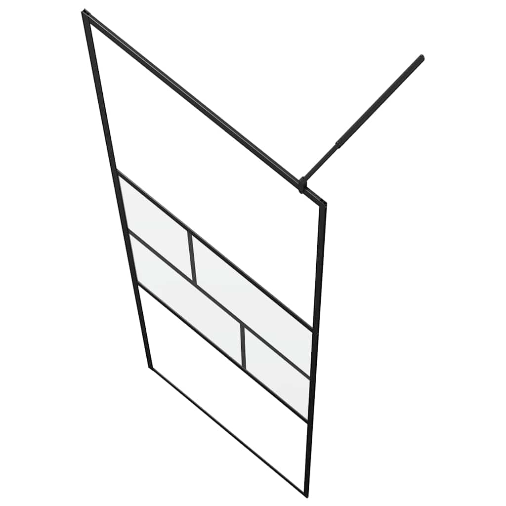 Walk-in Dusjvegg Svart 115 x 195 x 0,5 cm Glass og Aluminium