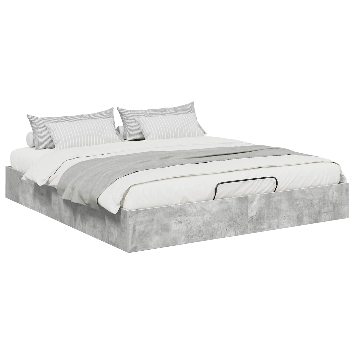 Ottoman sengeramme Betong 203 x 180 x 25 cm Konstruert tre