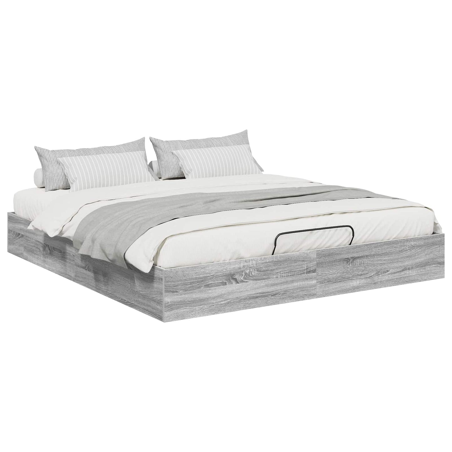 Ottoman sengeramme Grå Sonoma 203 x 180 x 25 cm Konstruert tre