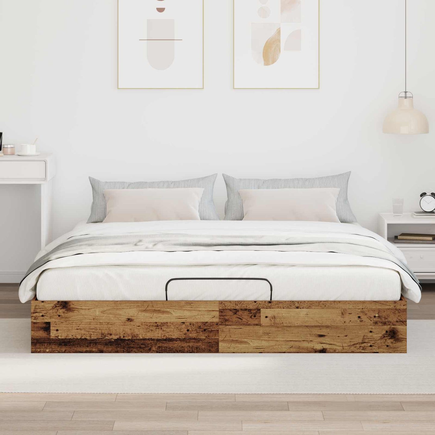 Ottoman sengeramme Gammelt tre 203 x 180 x 25 cm Konstruert tre
