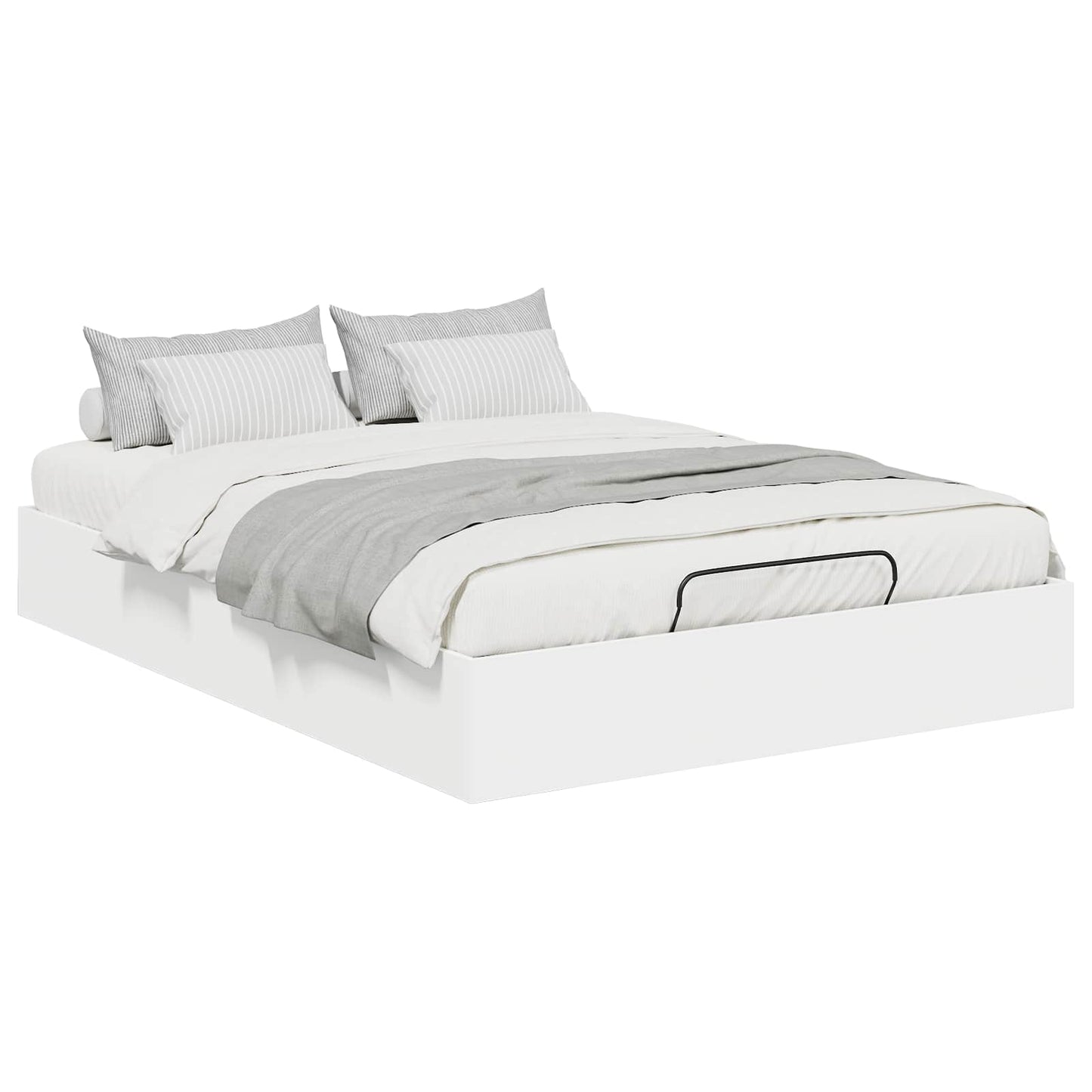 Ottoman sengeramme Hvit 203 x 120 x 25 cm Konstruert tre