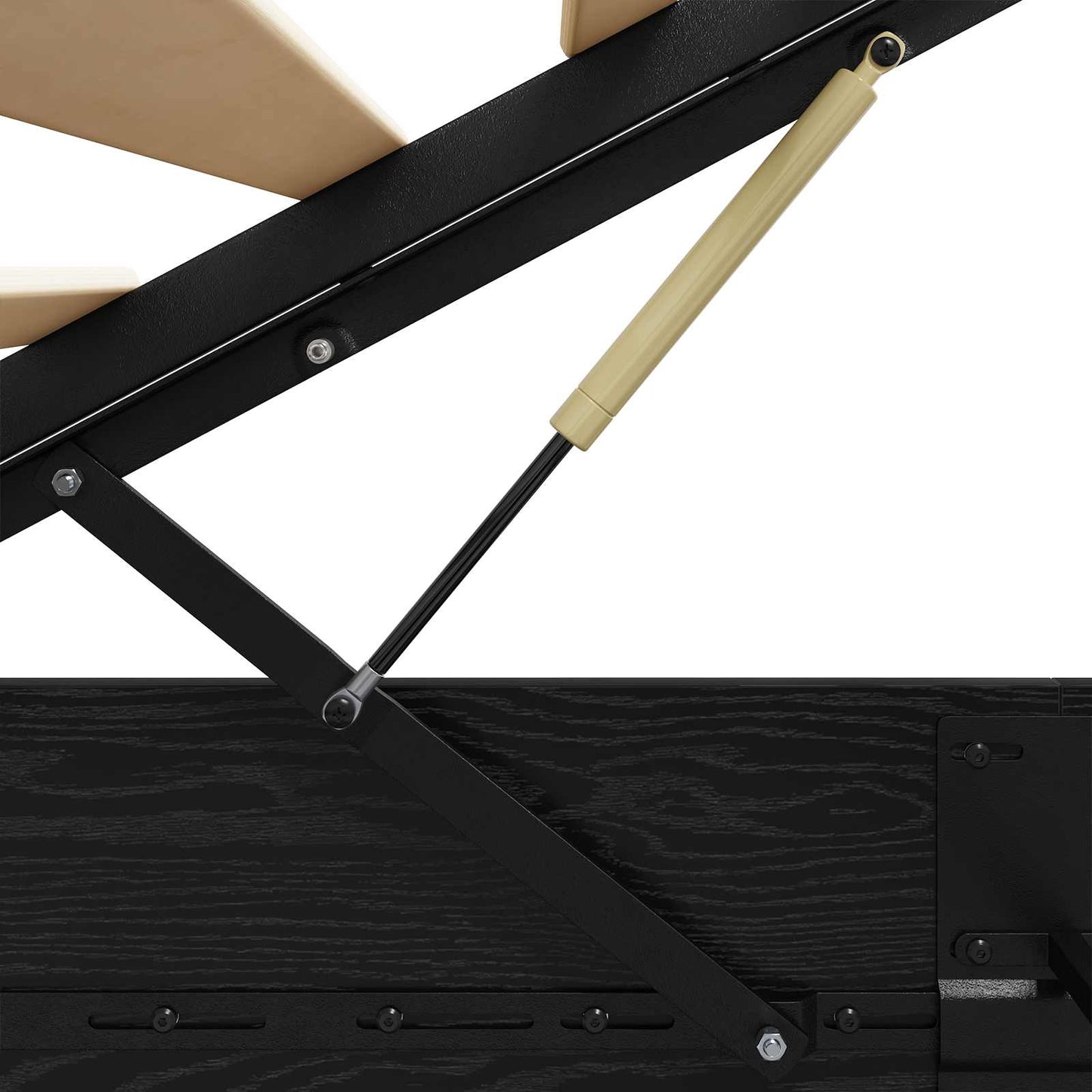 Ottoman sengeramme Svart Eik 193 x 135 x 25 cm Konstruert tre