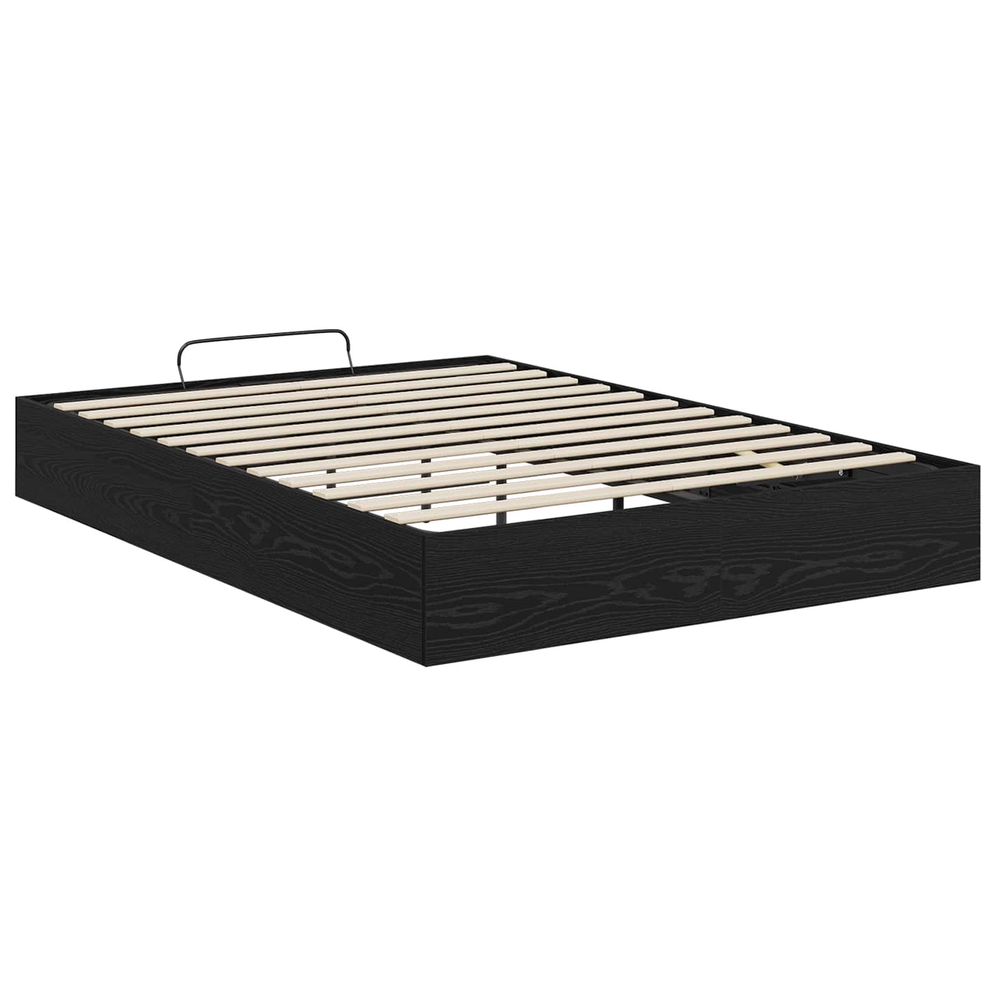 Ottoman sengeramme Svart Eik 193 x 135 x 25 cm Konstruert tre