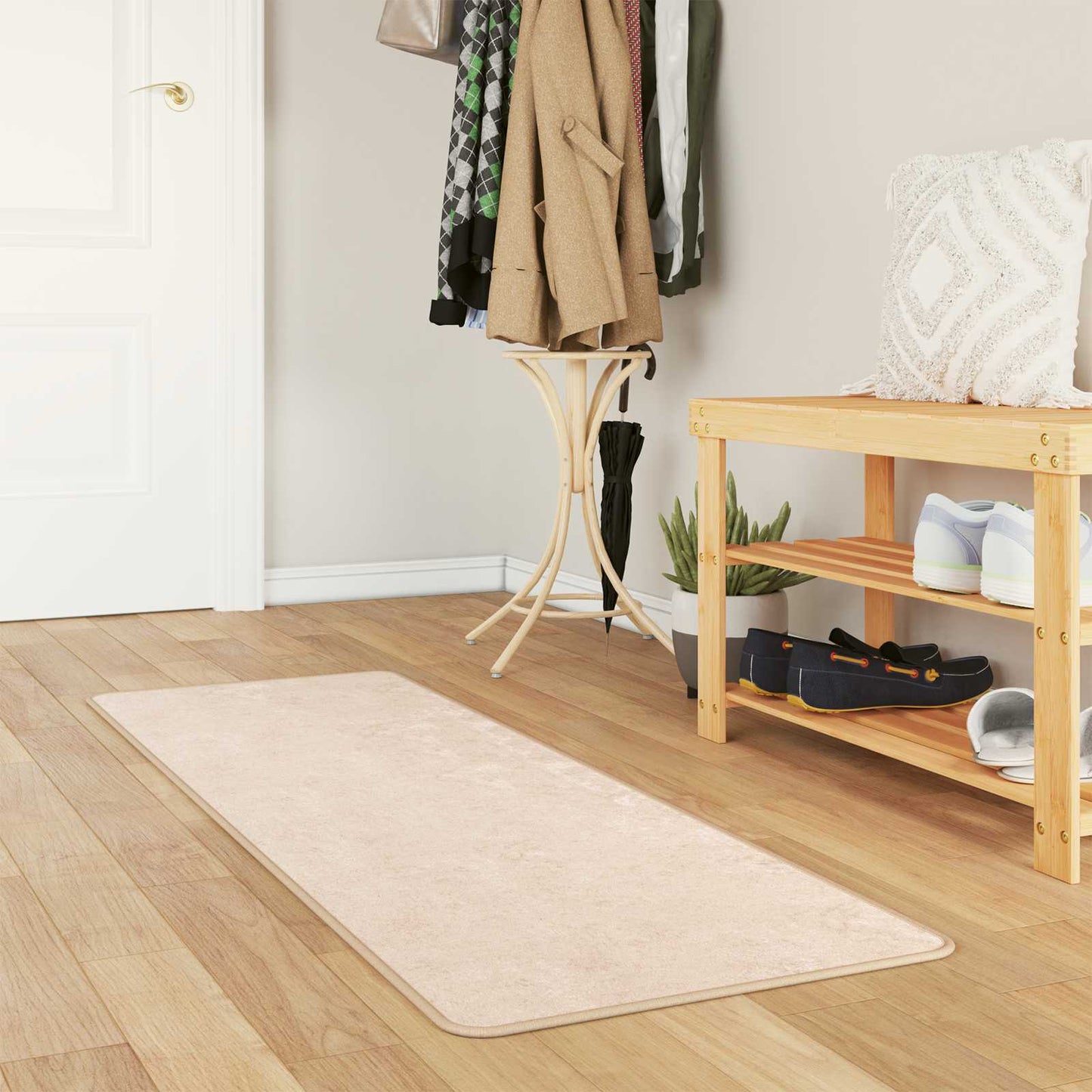 Teppe Print Krem 100 x 50 cm Polyester og PVC vidaXL