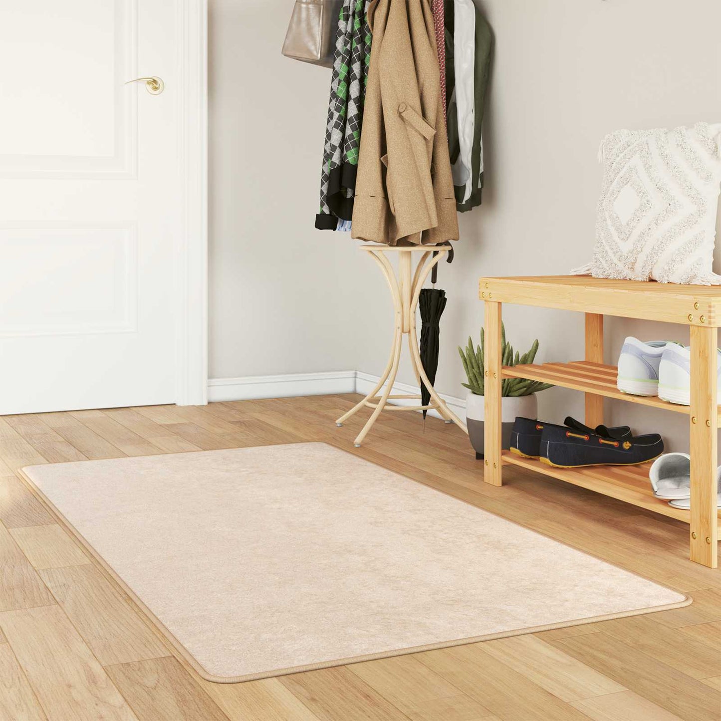 Teppe Print Krem 350 x 80 cm Polyester og PVC vidaXL