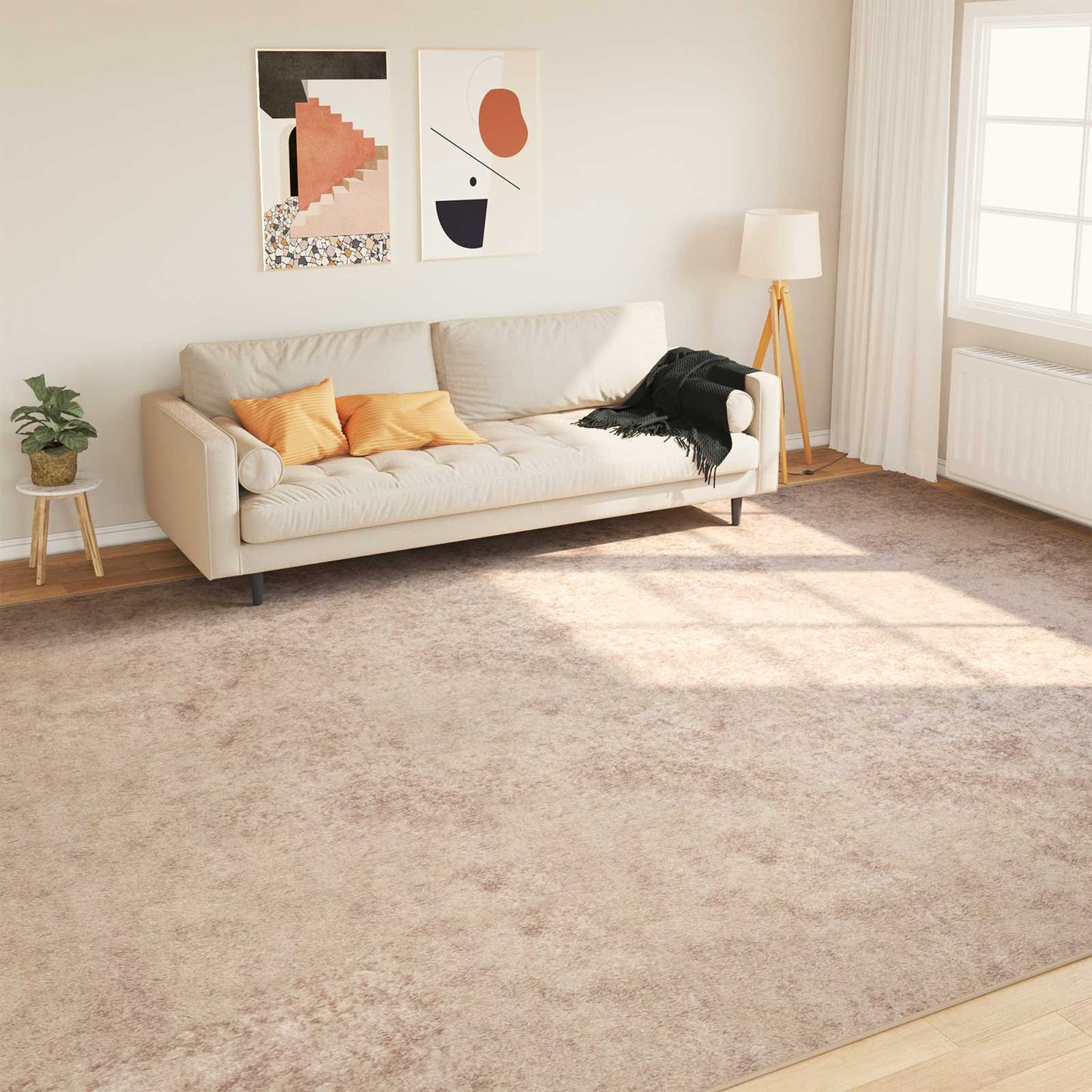 Teppe Runner MARSA Beige 300 x 400 cm Polyester og PVC