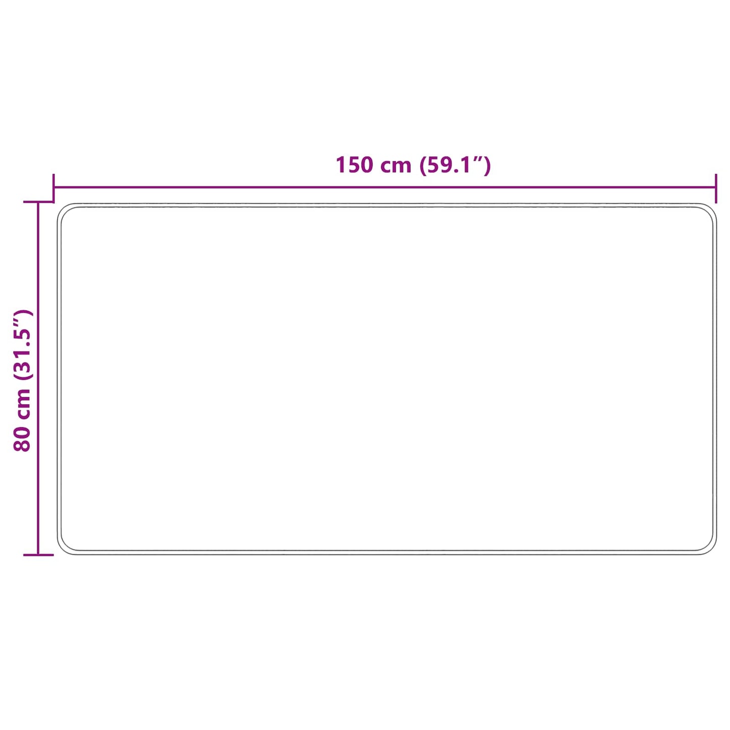 Teppe Runner MARSA Skoggrønn 150 x 80 cm Polyester og PVC vidaXL
