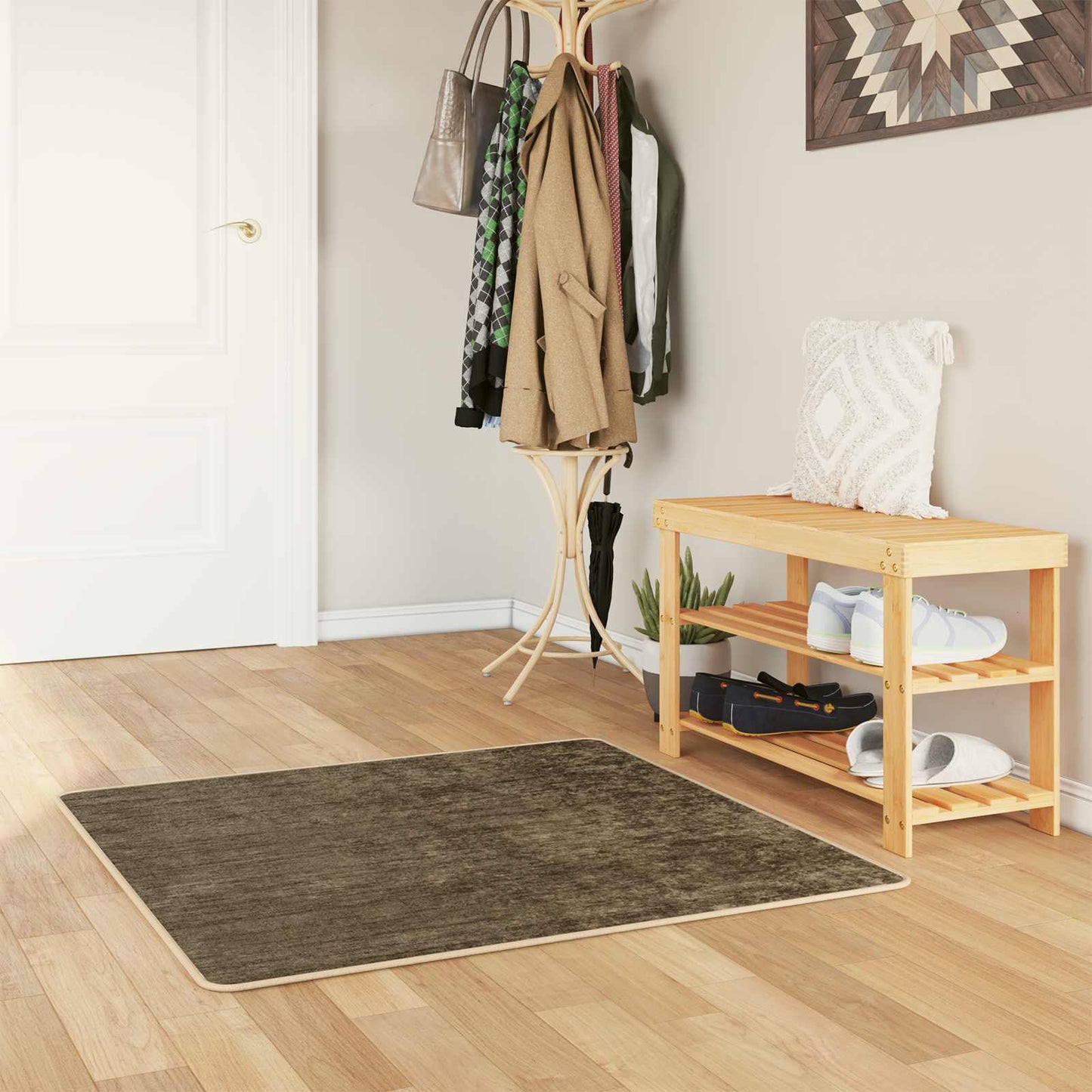 Teppe Runner MARSA Skoggrønn 100 x 100 cm Polyester og PVC vidaXL