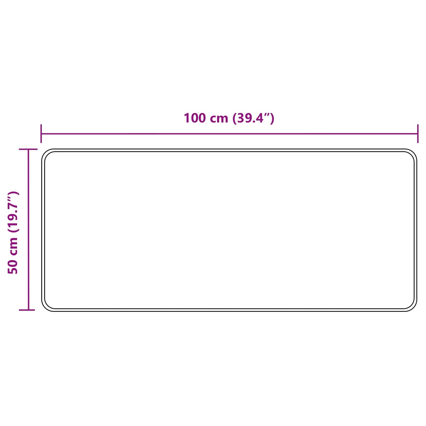 Teppe Runner MARSA Antrasitt 100 x 50 cm Polyester og PVC vidaXL