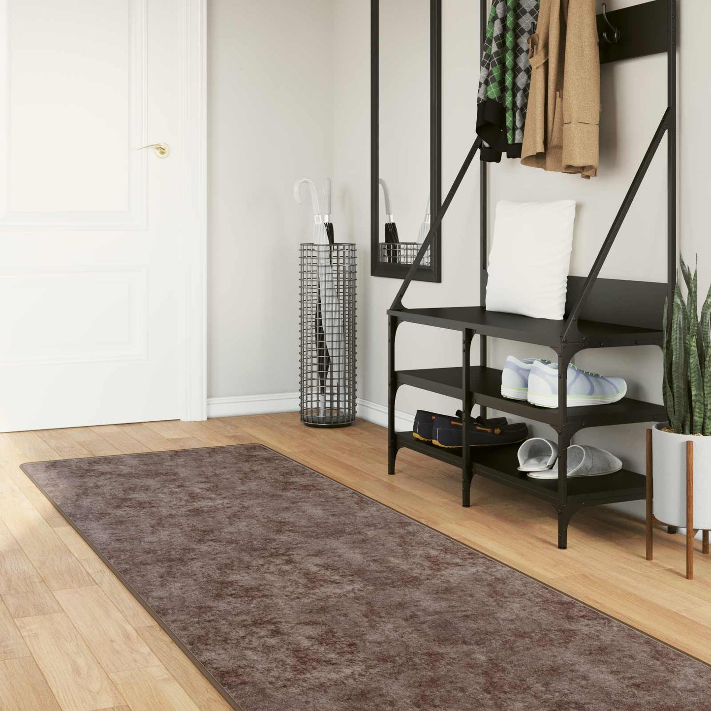 Teppe Runner MARSA Grå 300 x 100 cm Polyester og PVC vidaXL