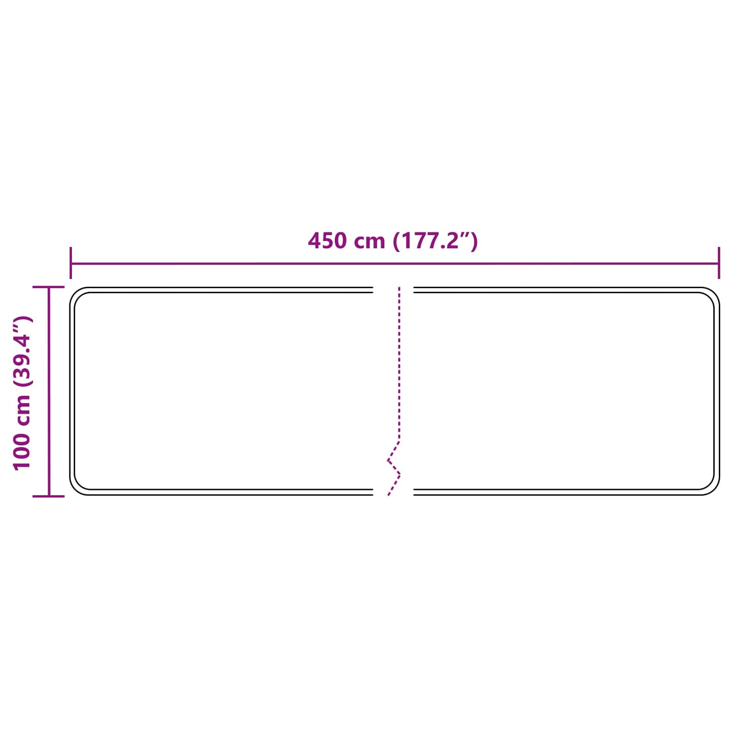 Teppe Runner MARSA Gul 100 x 450 cm Polyester og PVC