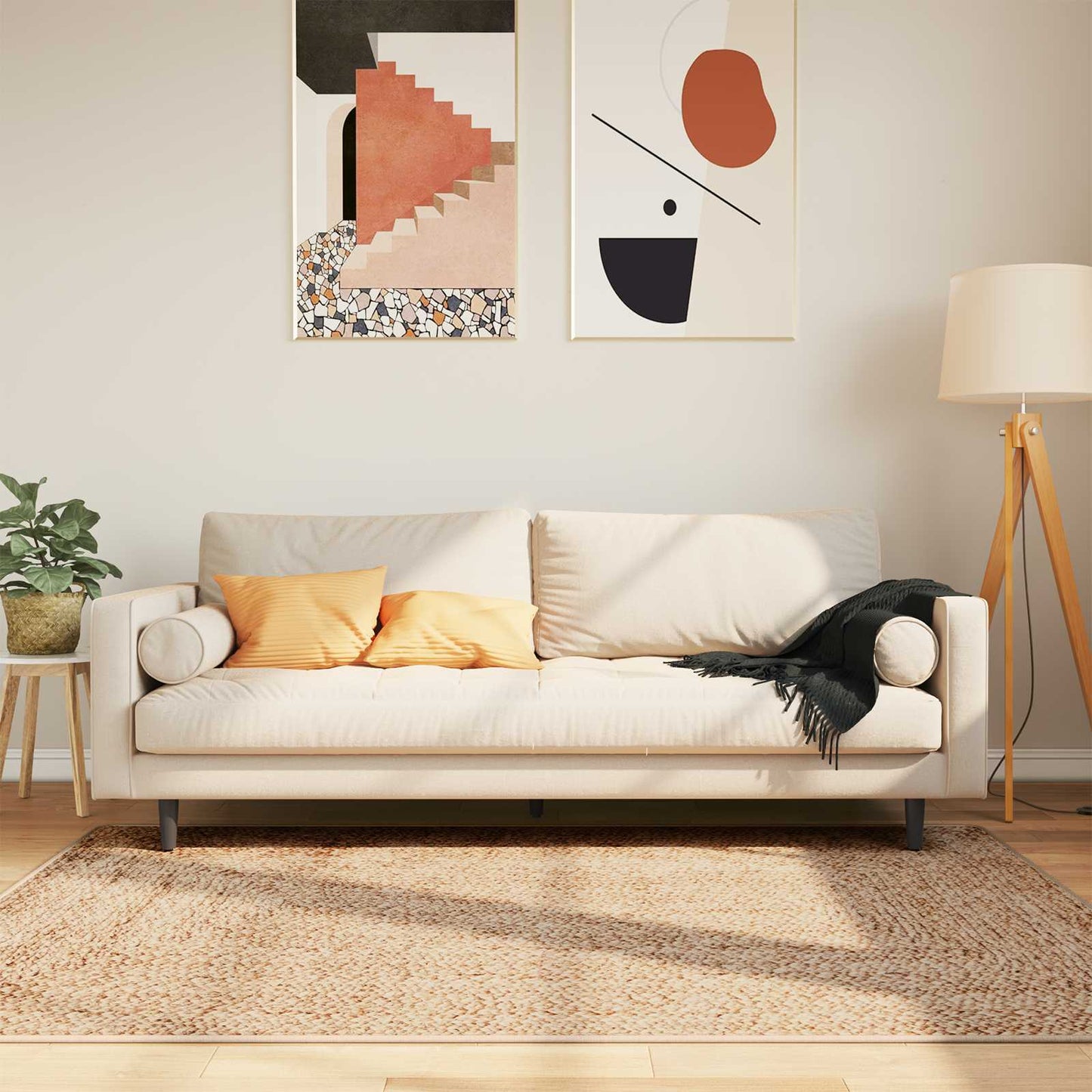 Teppe Runner MARSA Gul 120 x 170 cm Polyester og PVC