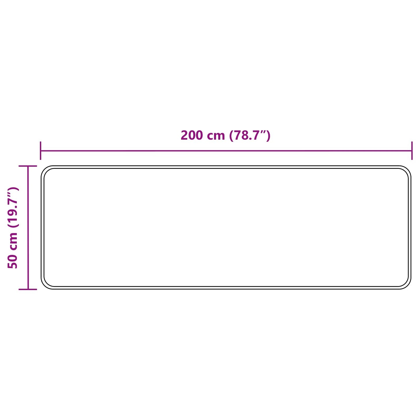 Teppe Runner MARSA Flerfarget 50 x 200 cm Polyester og PVC