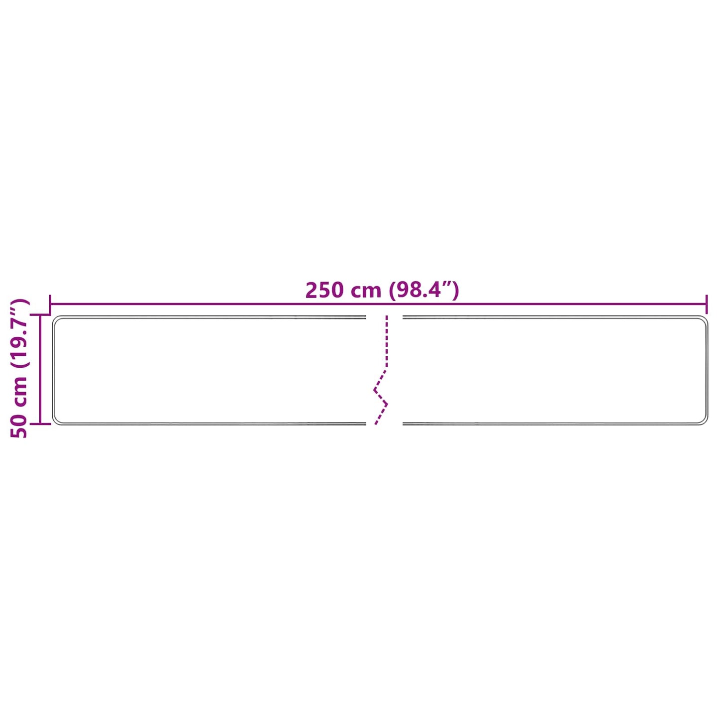 Teppe Runner MARSA Flerfarget 50 x 250 cm Polyester og PVC
